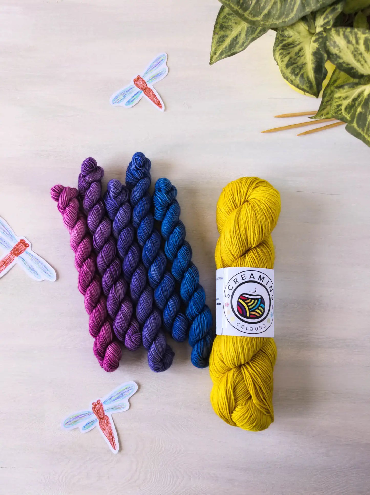 Goldene Flügel - Tuch-Set Libelle Blue Socks