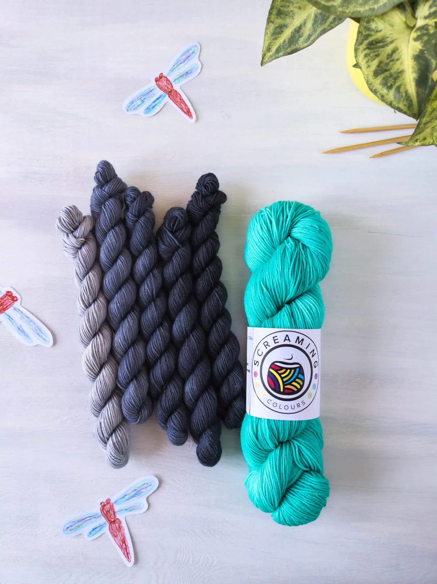 Mitternachtspool - Tuch-Set Libelle Blue Socks