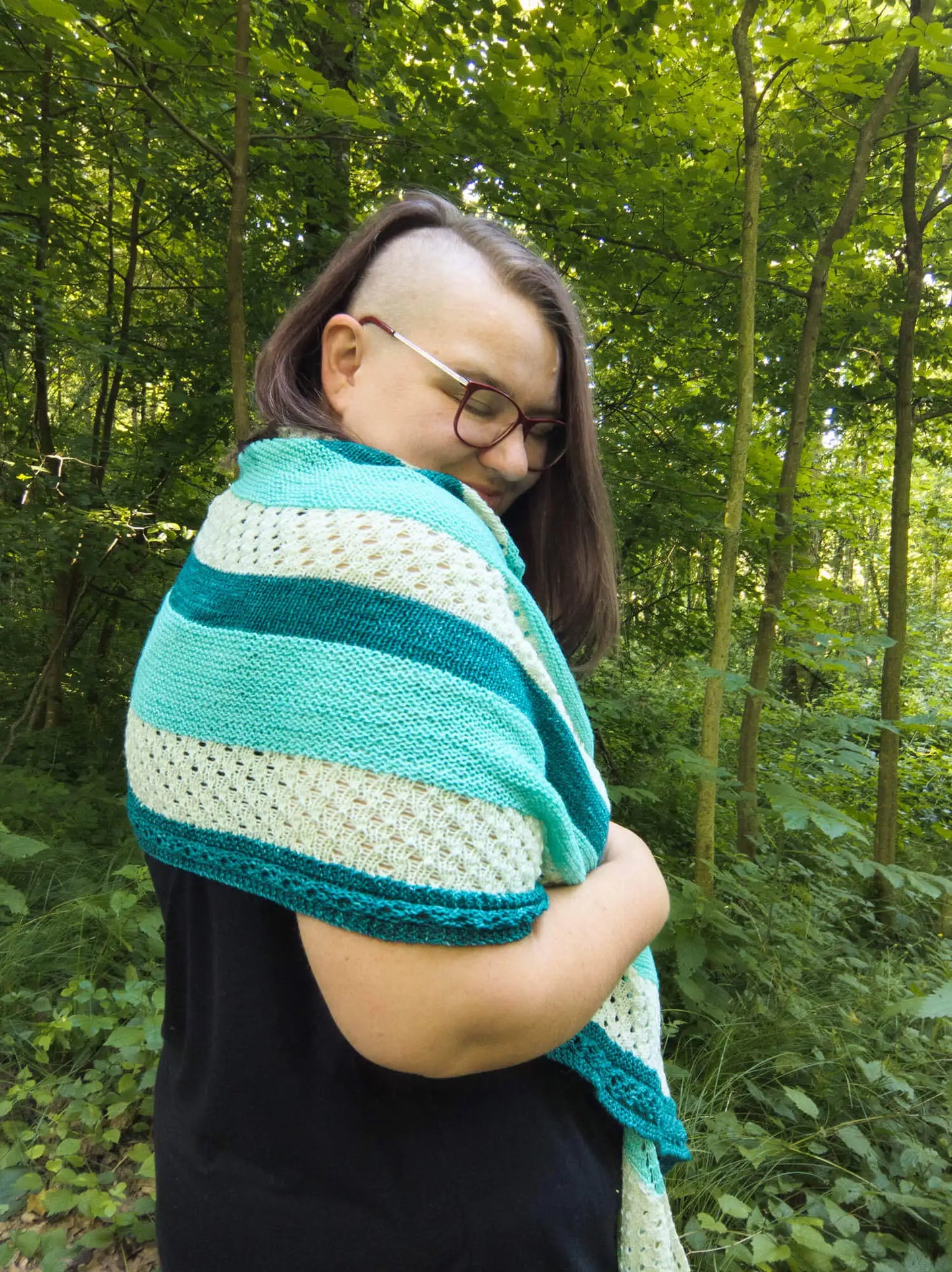 Knitting pattern shawl Weißwurstfrühstück
