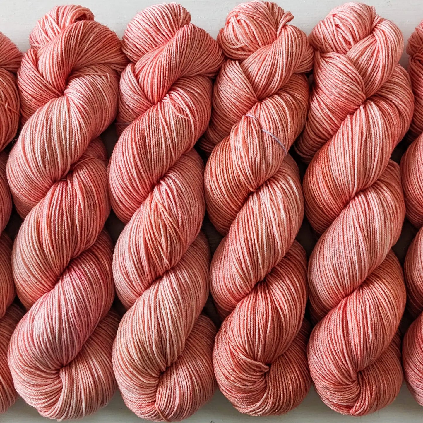 Peach Blush - Blue Socks (BFL/Nylon)