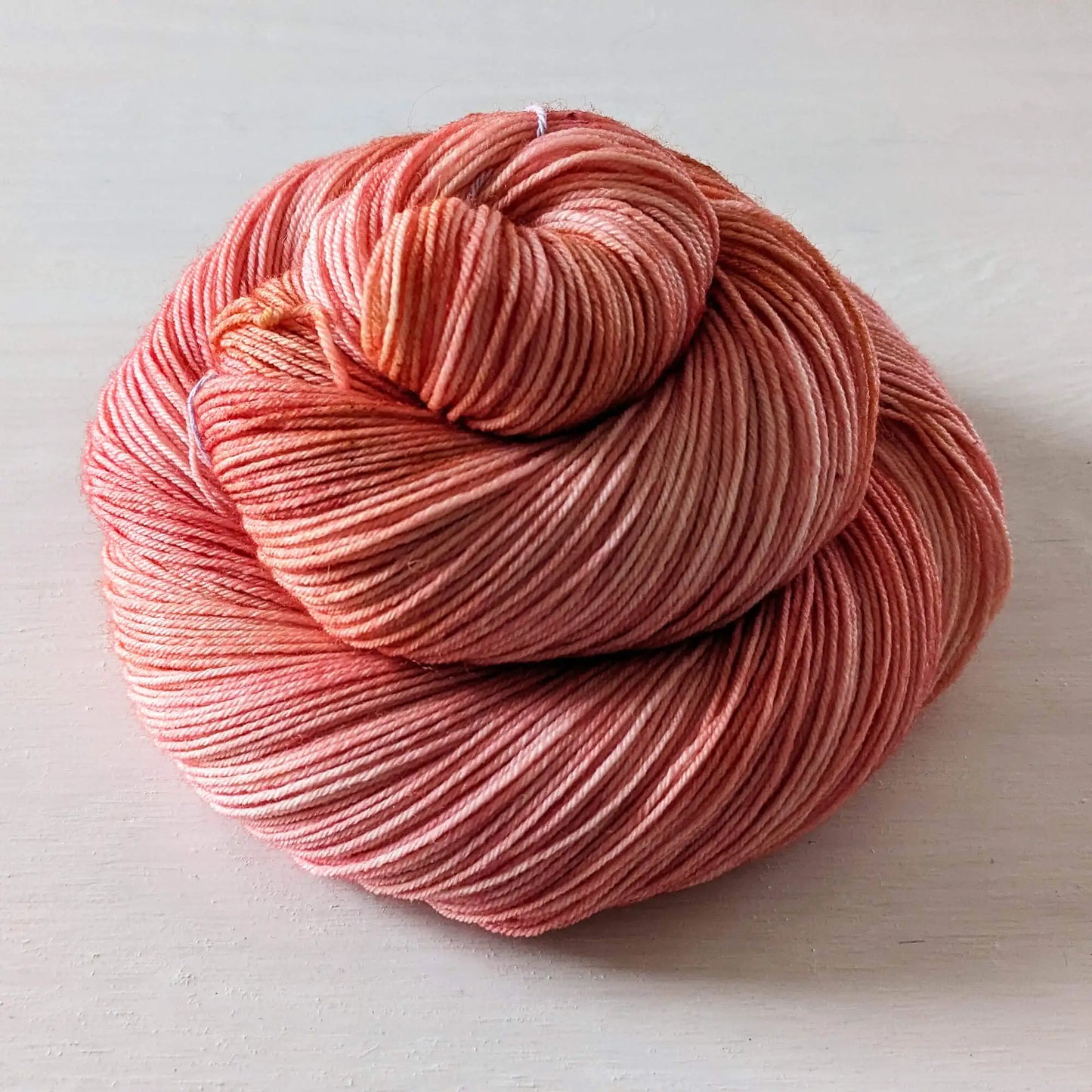 Peach Blush - Blue Socks (BFL/Nylon)