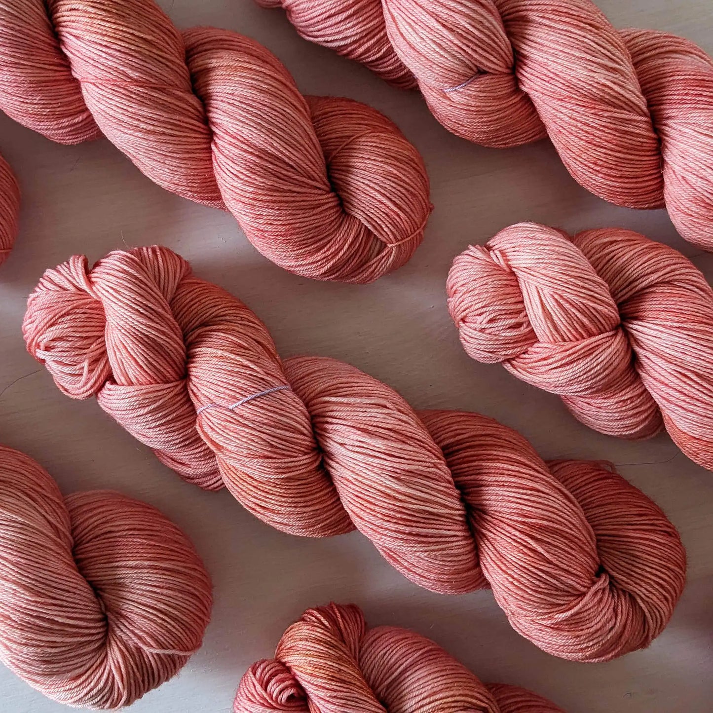 Peach Blush - Blue Socks (BFL/Nylon)