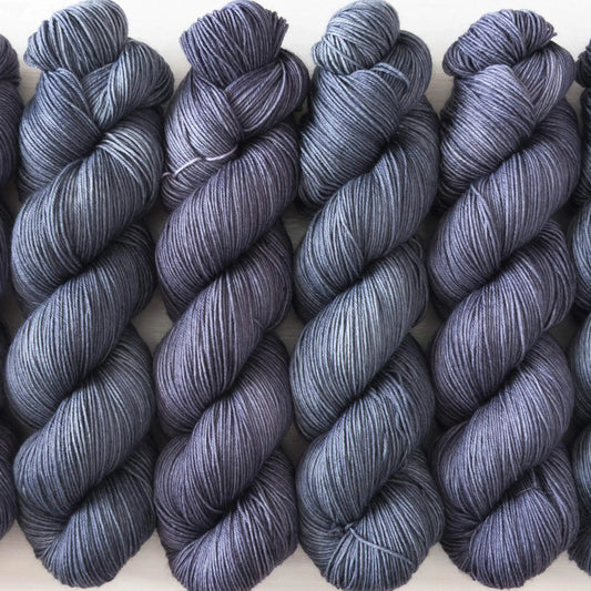Medium Grey - Blue Socks (BFL/Nylon)