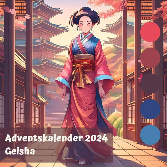 Geisha - handgefärbter Sockenwolle-Adventskalender 2024