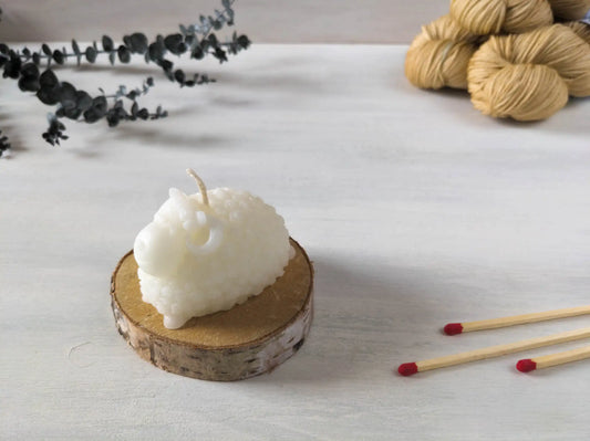 beeswax candle sheep white