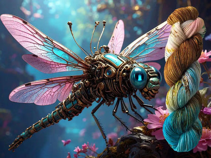 Steampunk-Libelle - Monatsfärbung April 2026 *Dye to order