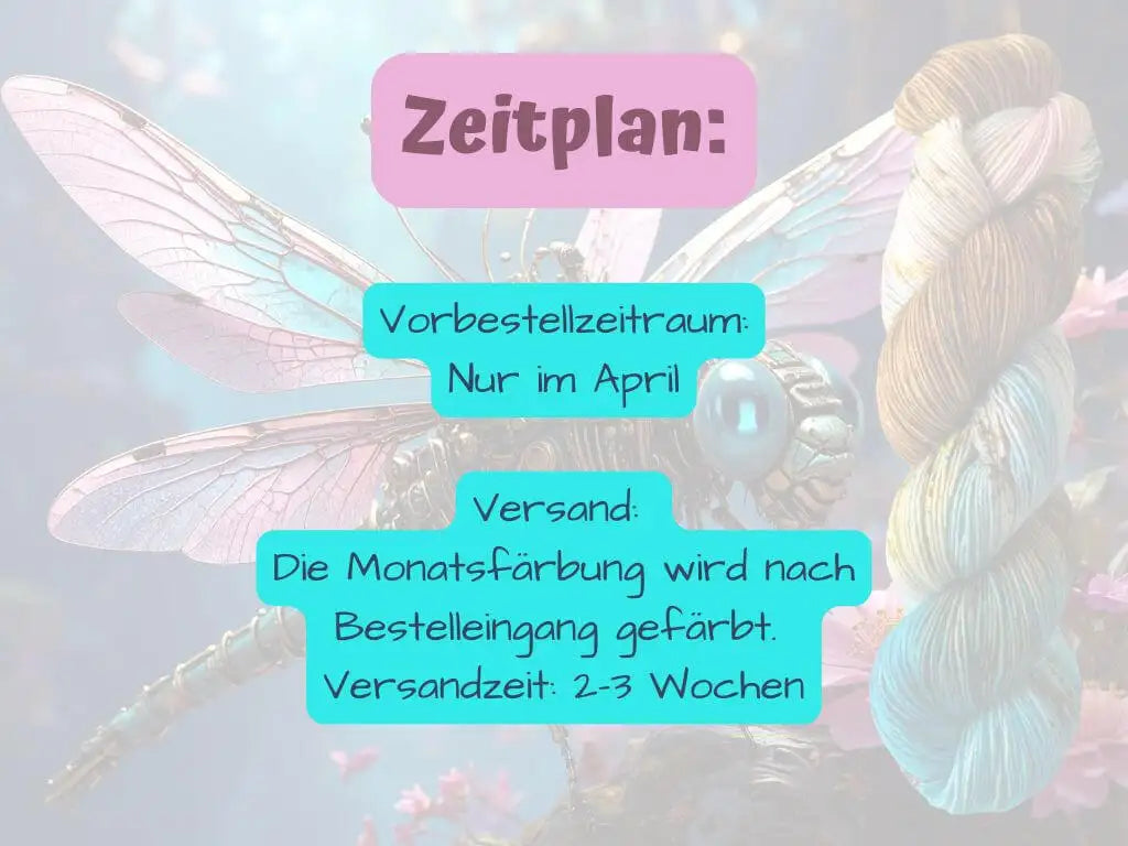 Steampunk-Libelle - Monatsfärbung April 2026 *Dye to order