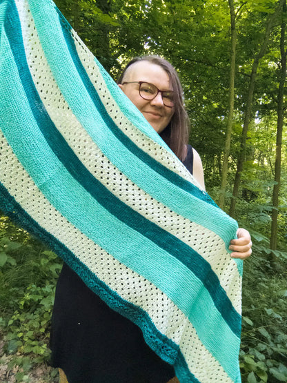 Knitting pattern shawl Weißwurstfrühstück