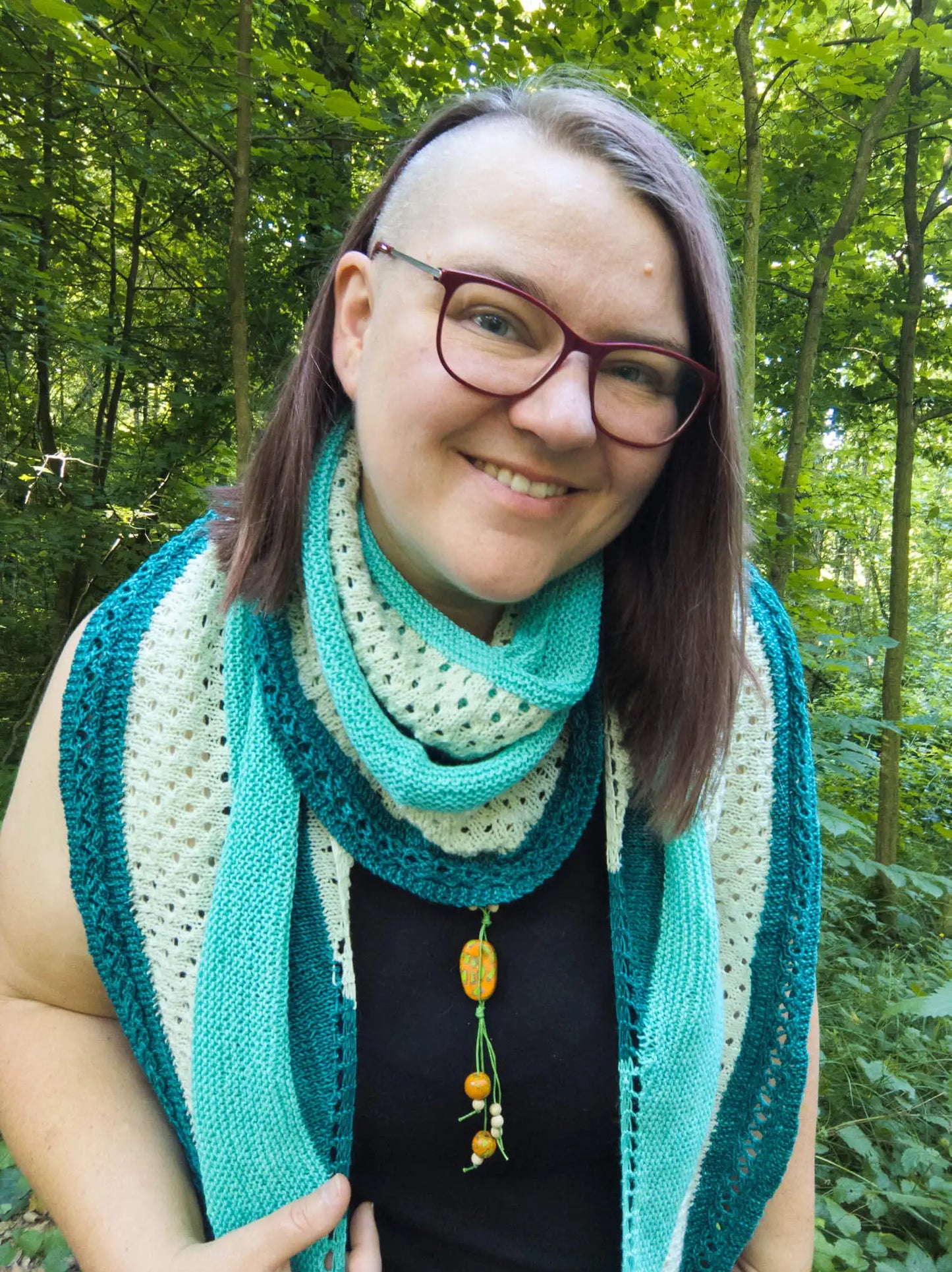 Knitting pattern shawl Weißwurstfrühstück