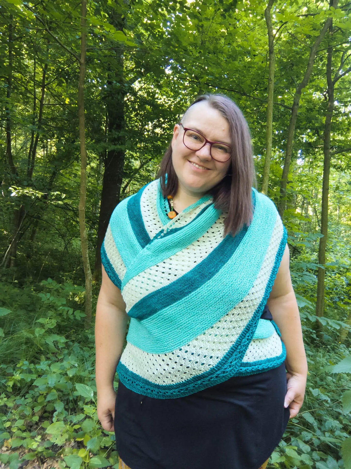 Knitting pattern shawl Weißwurstfrühstück