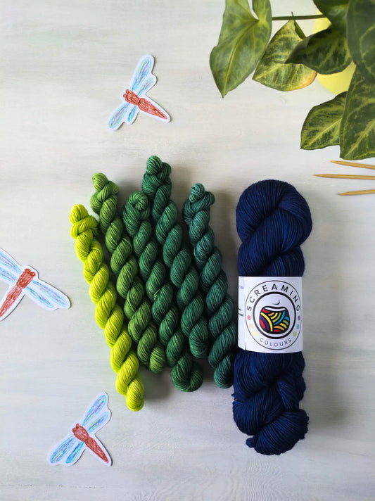 Nachtschattenwald - Tuch-Set Libelle Blue Socks