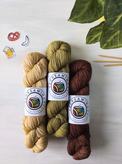 Wollvesper - Tuch-Set Weißwurstfrühstück Blue Socks *Dye to order