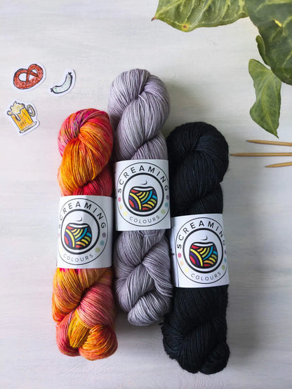Industrial Glow - Tuch-Set Weißwurstfrühstück Blue Socks *Dye to order
