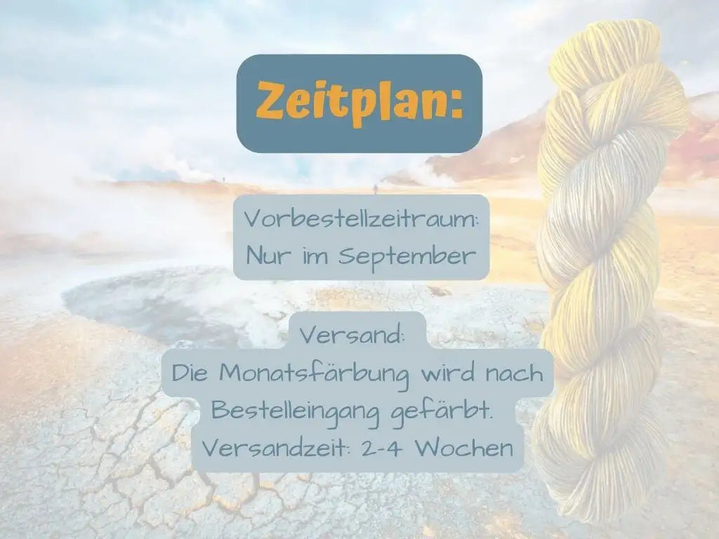 Krafla Vulkan - Monatsfärbung September 2026 *Dye to order