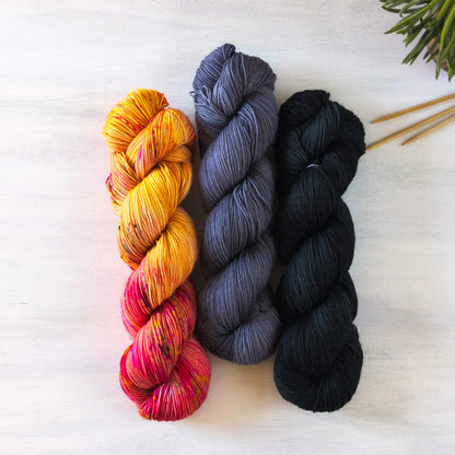Peach Smoke - Blue Socks Trio *Dye to order