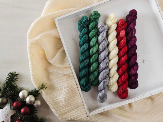 Christmas -  Blue Socks Minis (BFL/Nylon)